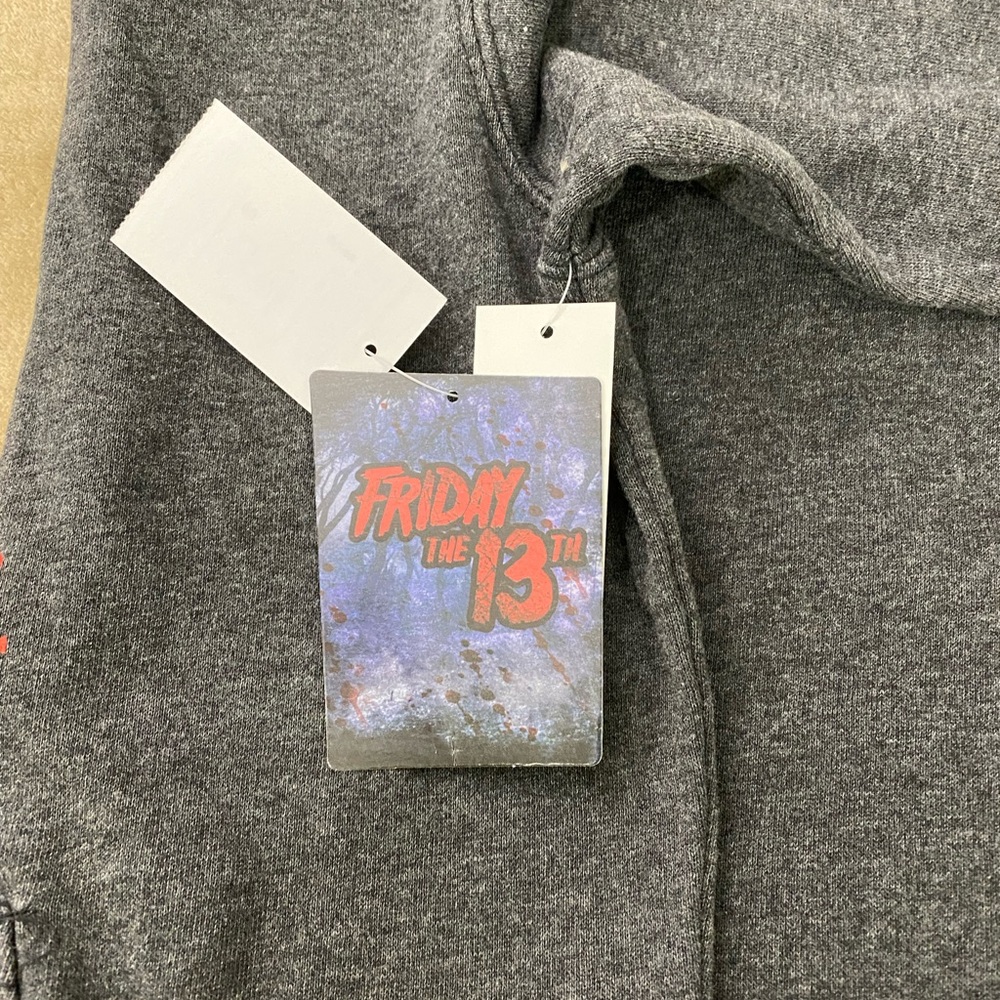 Friday The 13th Mens Medium Pullover Long Sleeve Gray Hoodie - Picture 12 of 13